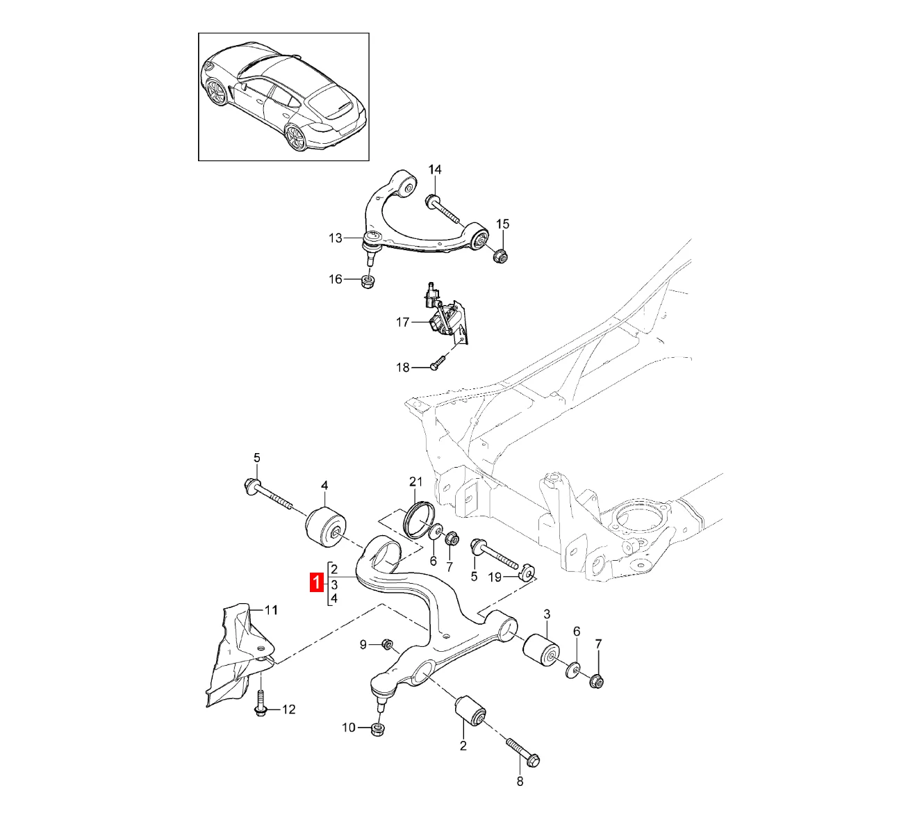 Lengan Kontrol Bawah Depan Kiri/Kanan Cocok untuk Panamera 970 97034105404 97034105304 97034105323 97034105324