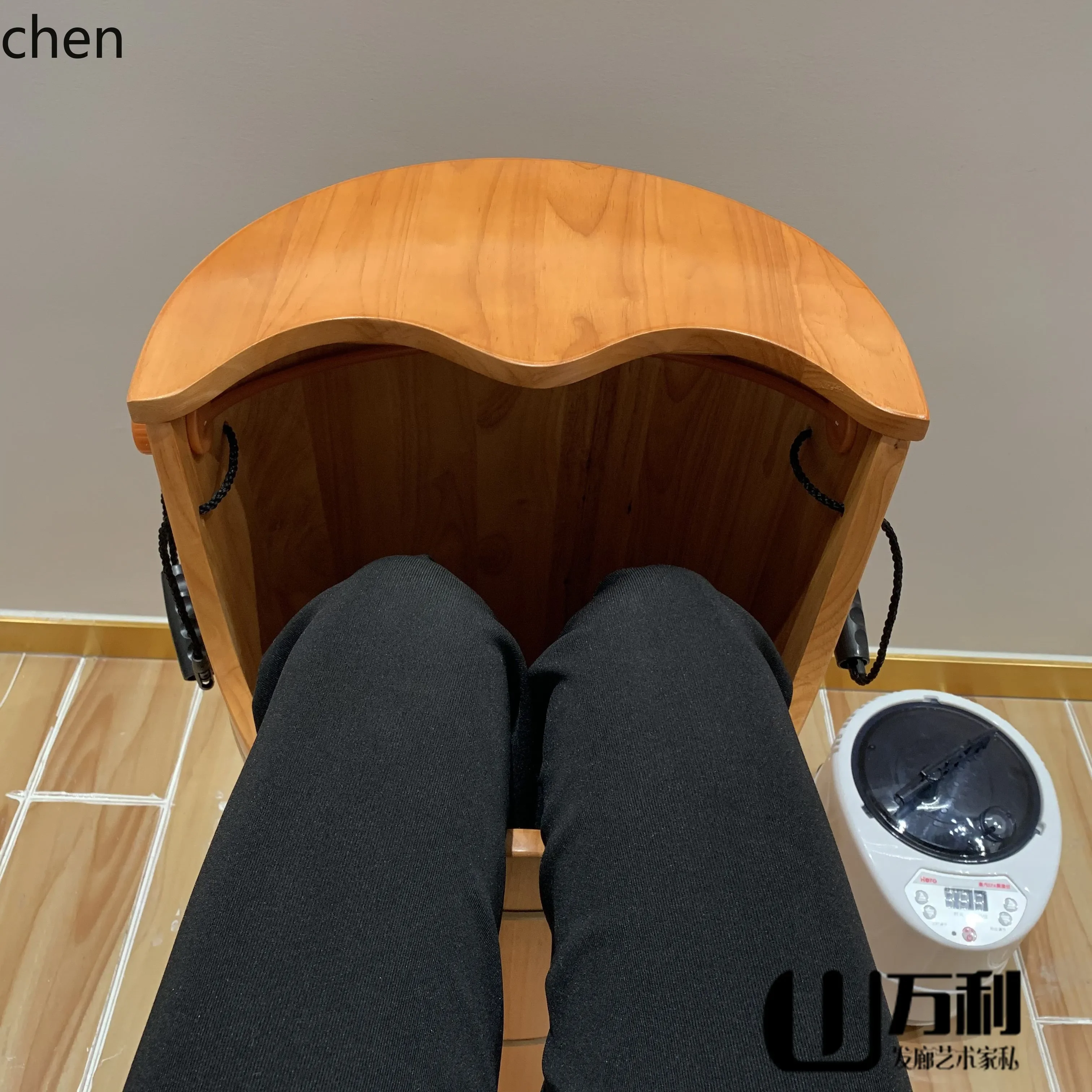 

YFY head soup special foot soaking bucket oak foot washing headband fumigation solid wood foot washing bucket