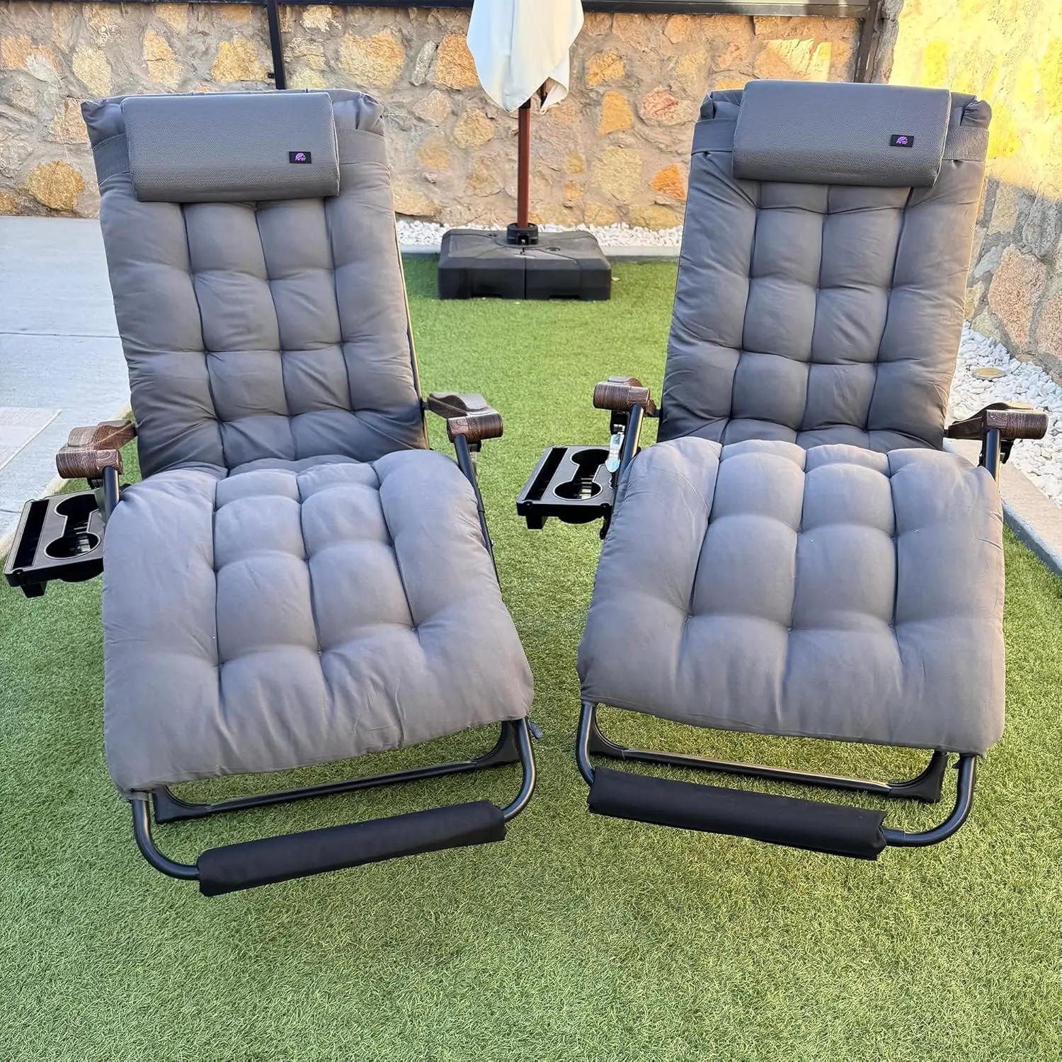 

Extra Wide Zero Gravity Lounge Chair Recliner Adjustable Headrest Removable Cushion Folding Lawn Camping Beach Pool, Customized