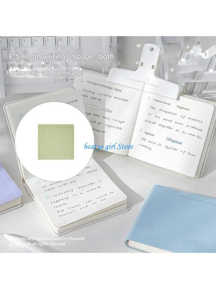 C7AB Softcover Leather Journal Pocket Size Writing Notebook 80 Sheets Gridded Unlined