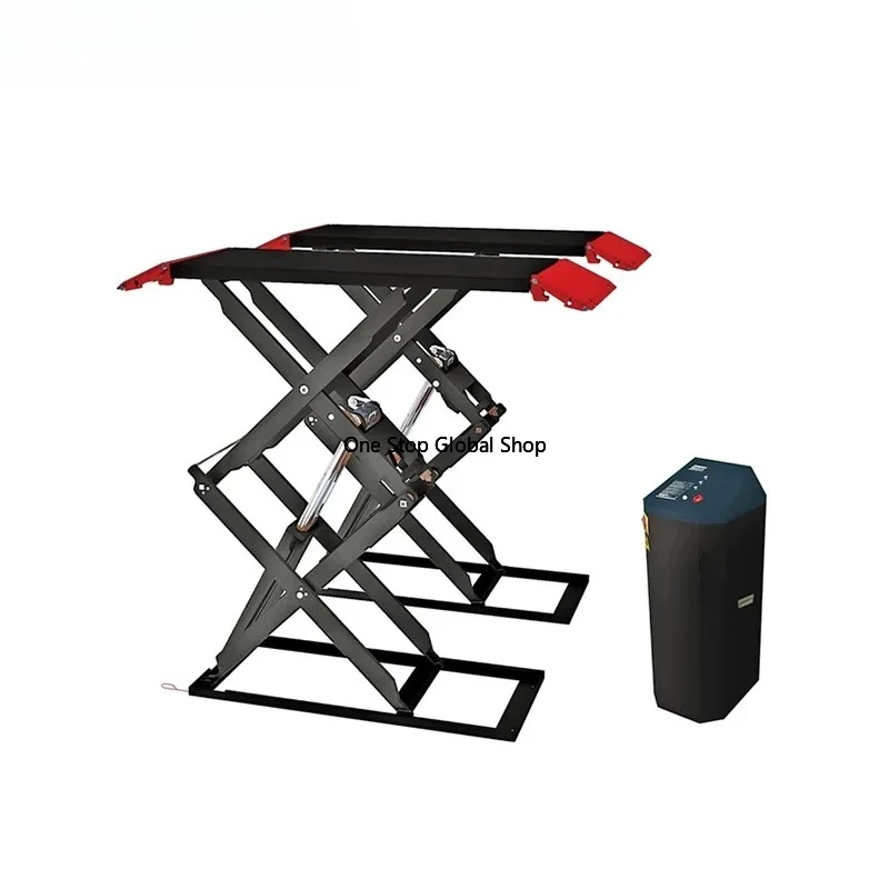 1850mm Double Cylinder Hydraulic Ultra-Thin Scissor Lift Ground Car Lifter 3.5 Ton Workshop Elevator for Sale
