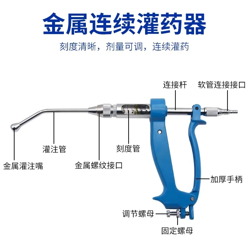

Подходит для ветеринарного дозатора из нержавеющей стали, металлического дозатора для свиней, пистолета, непрерывного дозатора для крупного рогатого скота и овец,