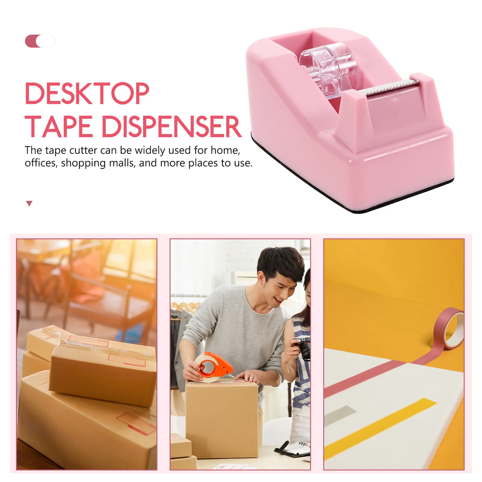 

Tape Dispenser Small Size Pink Macaron Color Desktop Office Supplies Portable Packing Tools For Desk Practical Convenient