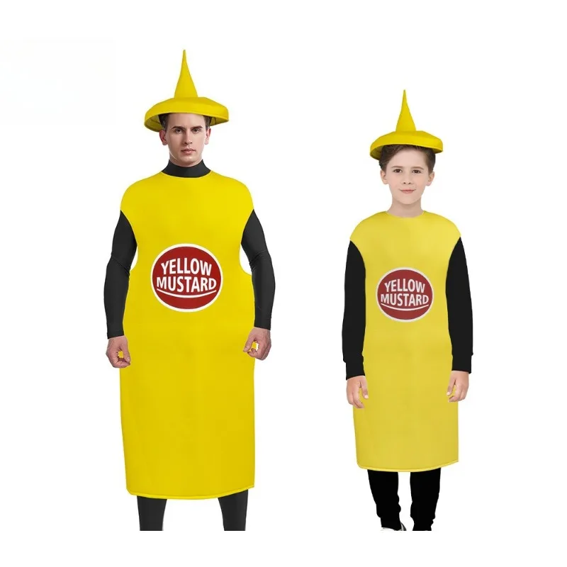 

Halloween Cosplay Costume Funny Snack Performance Props Salad Dressing Theme Party Role Playing Outfits for Adult Kids
