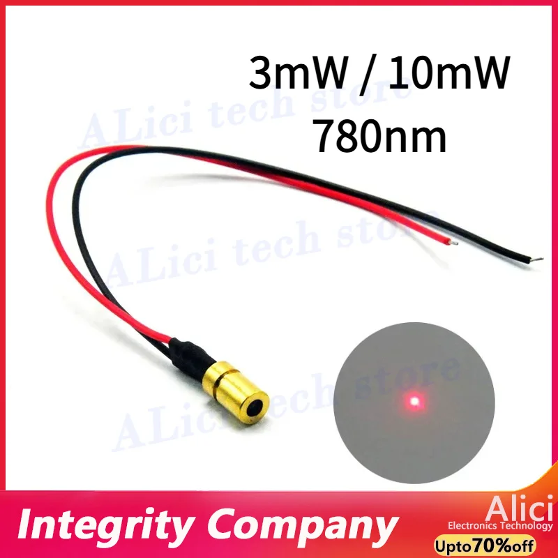 Dispositivo láser de posicionamiento y mira colimadora en forma de punto infrarrojo de 3mW / 10mW 780nm de tamaño pequeño