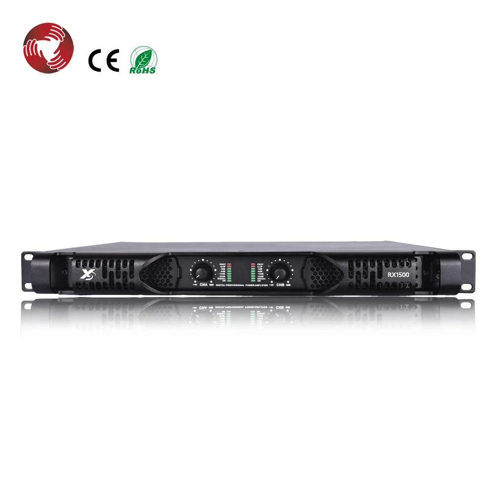 2 channels 1U size 1500W class d professional power amplifier