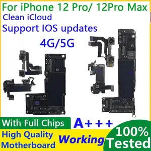 Bilashmart Unlocked iPhone 12 pro Motherboard iphone 12 pro max With Face ID Supprt iOS Update Clean icloud Logic Board replacement