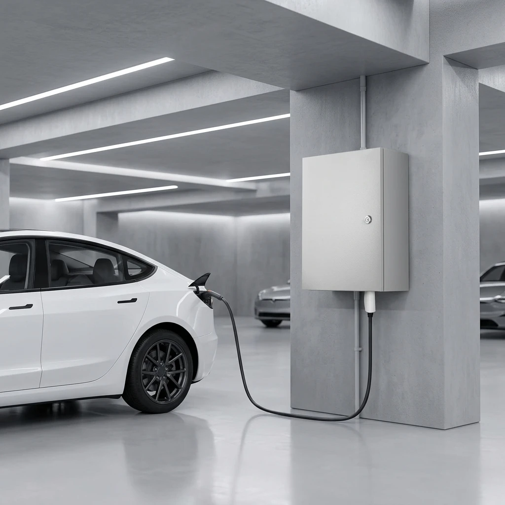 Wall Mounted New Energy Car Charging Outdoor Enclosure IP54 Protection Powder Coated Cold Rolled Steel Battery Box Ev Charger