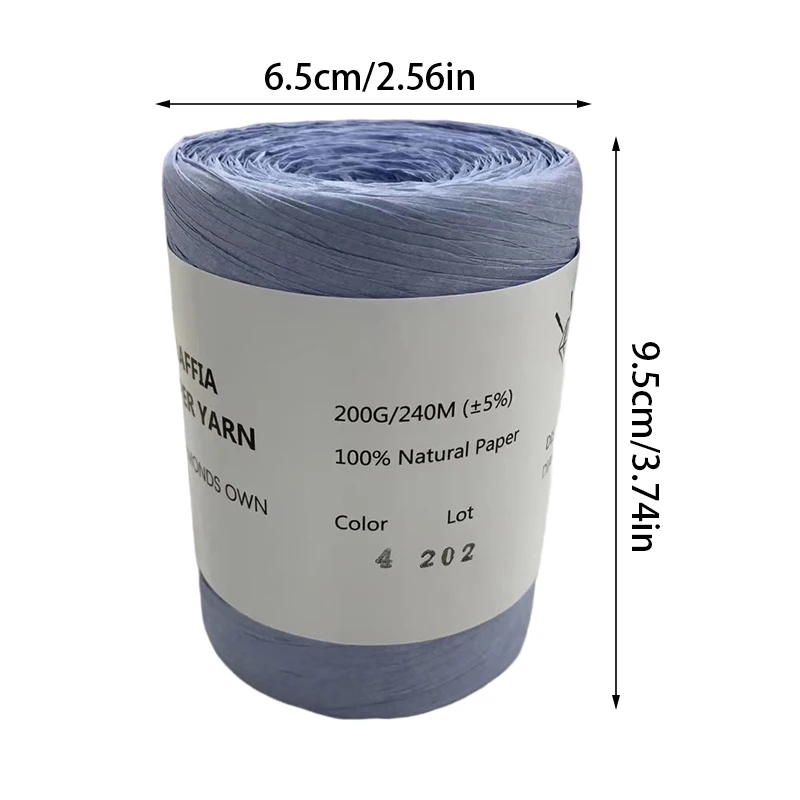 240m/roll Raffia Paper Rope Knitting Yarn for Summer Crochet Sun Hat DIY Hand Knitting Bag Handbang Bouquet Packing Rope Thread