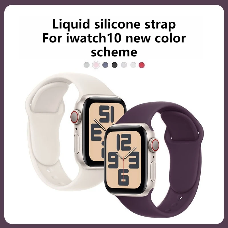 

Silicone Band For Apple Watch strap 44mm 45mm 40mm 41mm 42-38mm 45 mm sport bracelet iwatch series 8 7 6 5 4 3 SE 9 Ultra 2 49mm