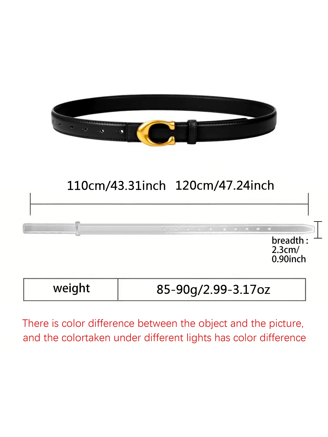 Sabuk Pinggang Wanita Elegan Minimalis dengan Gesper Huruf C untuk Jeans dan Gaun, Aksesori Fashion