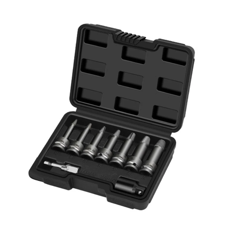 9/26Pcs Damaged Screw Extractors Set Stripped Screw Extractors Set for Broken Screw Extractors Removers Tool Extension