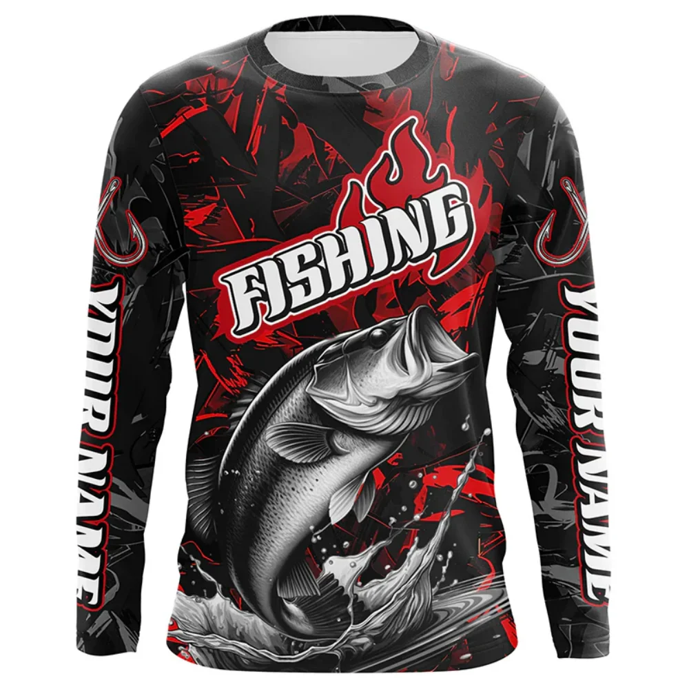 

3D Print Men's Fishing Long Sleeve T-Shirt Outdoor Camping Casual Professional Sports Clothing Autumn Loose Breathable Tees Tops