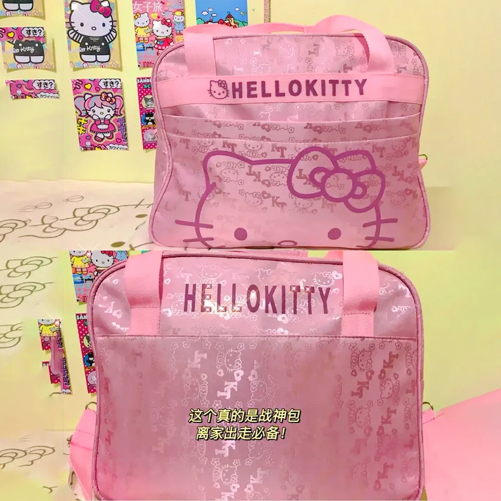 Hello kitty cat travel bags Cute Messenger luggage bag travel bag Cartoon portable shoulder bag Mummy bag for women Big size Toy