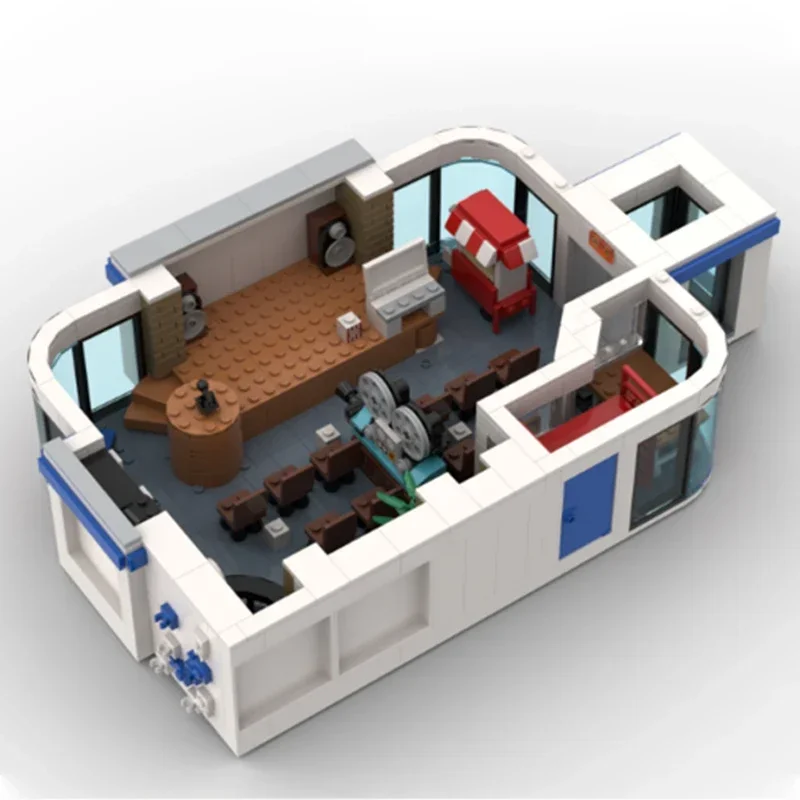 Moc อาคารอิฐ Undercover สถานีตํารวจรุ่นเทคโนโลยี City Street View Series Block Construstion DIY Assembly ของเล่นของขวัญ