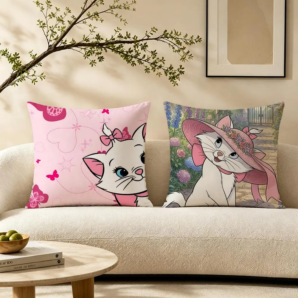 Character Marie Cat Cushion Cover Pillow Short Plush Warm CreamStylel Cushion for Living Room Bedroom Sofa Ideal for Gifting