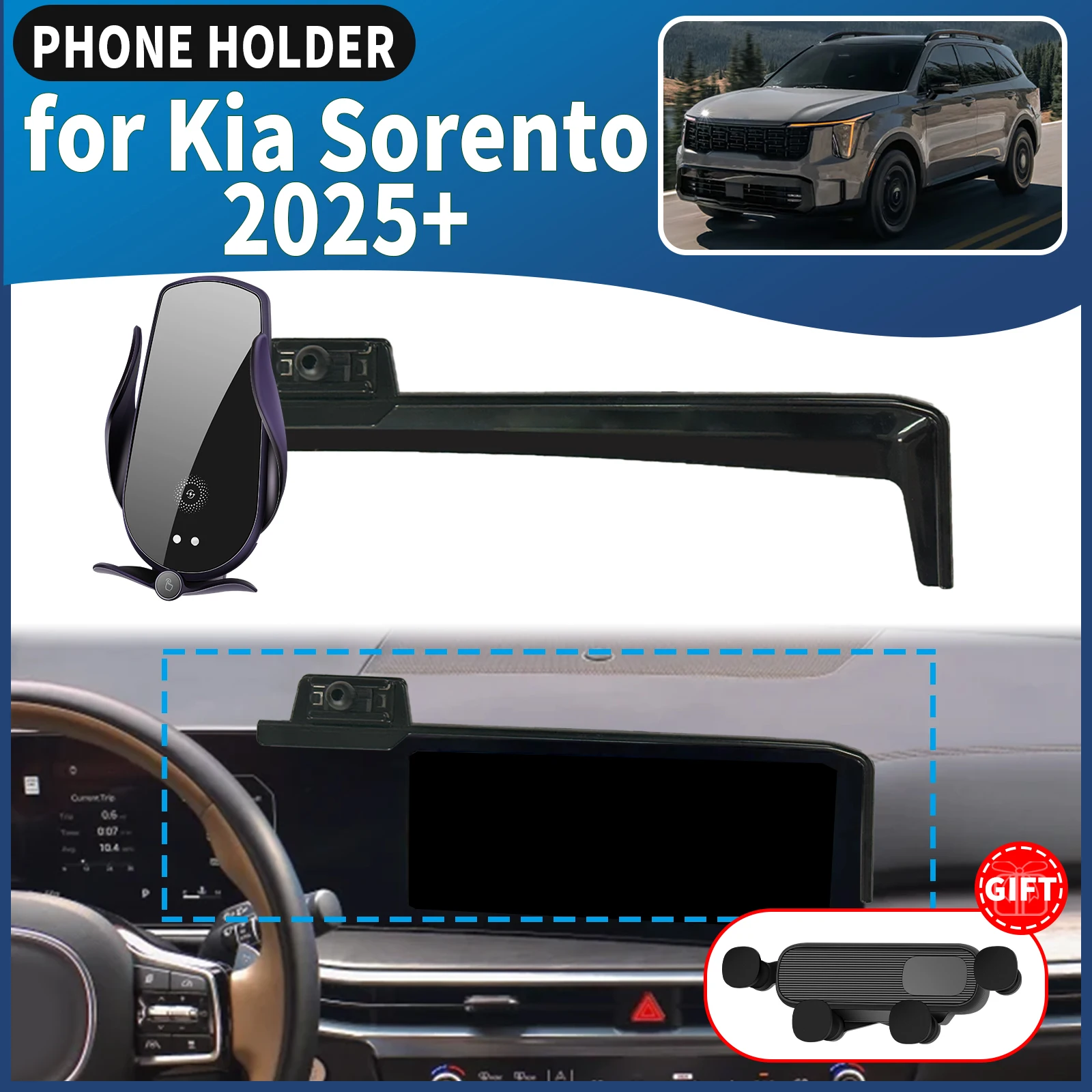 

fit for Kia Sorento 2025 2026 2027 ​​Car Phone Holder Mount Vehicle-Specific GPS Navigation Easy Installation accessoires