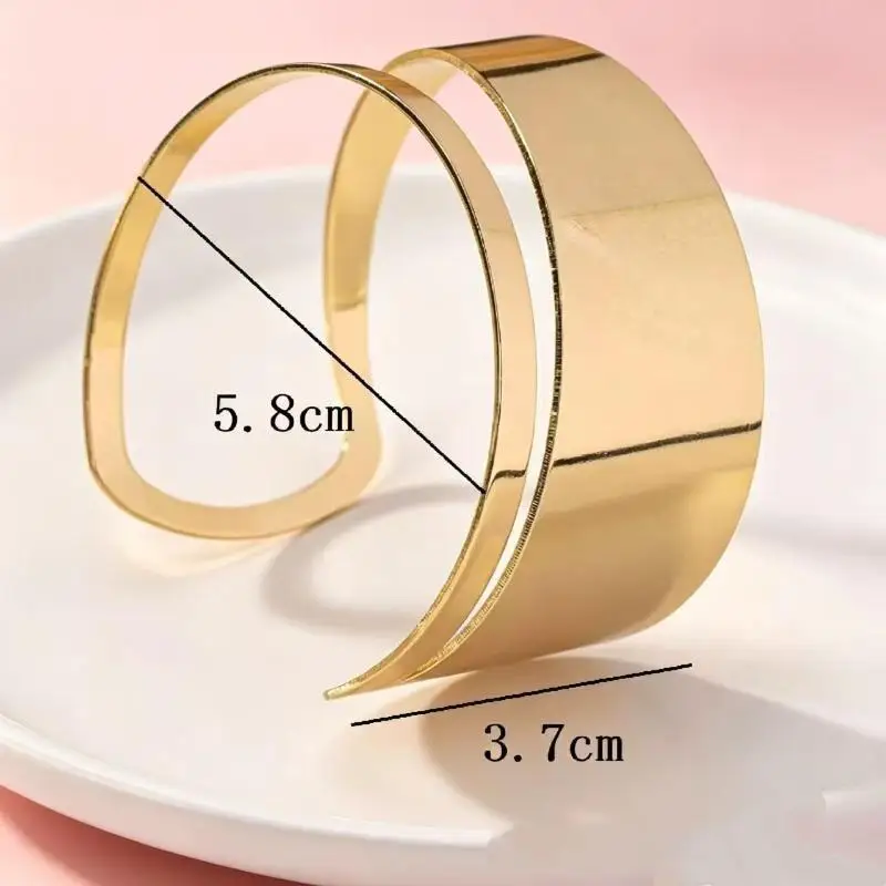 Hohles, unregelmäßiges, offenes Armband, breiter Hip-Hop-Street-Style, verstellbarer Armreif, cooles Accessoire für Rapper-Bühnenoutfits – Detail 3