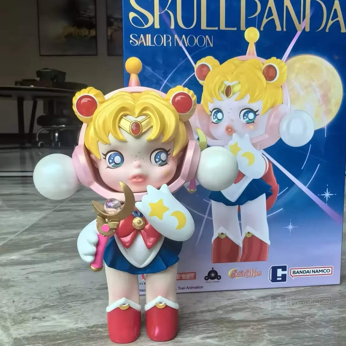 New Skullpanda X Sailor Moon Figure Toys Kawaii Doll Collection Figurine Model Action Figure Dolls Desktop Ornaments Kids Gift