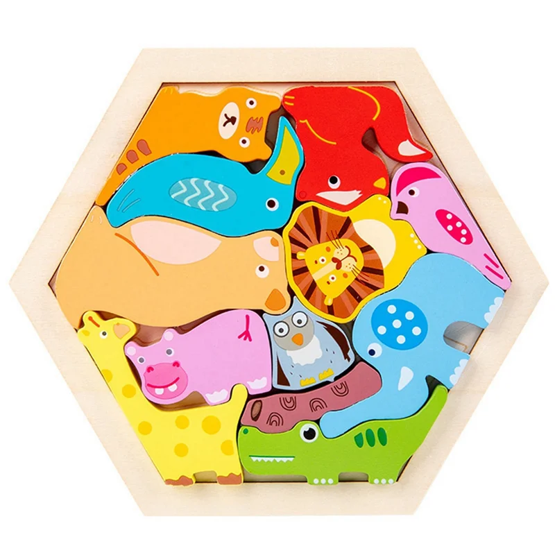 

A19Q-Baby Wooden Jigsaw Puzzle Children's Intelligence Puzzle Development Ealy Educational For Puzzle