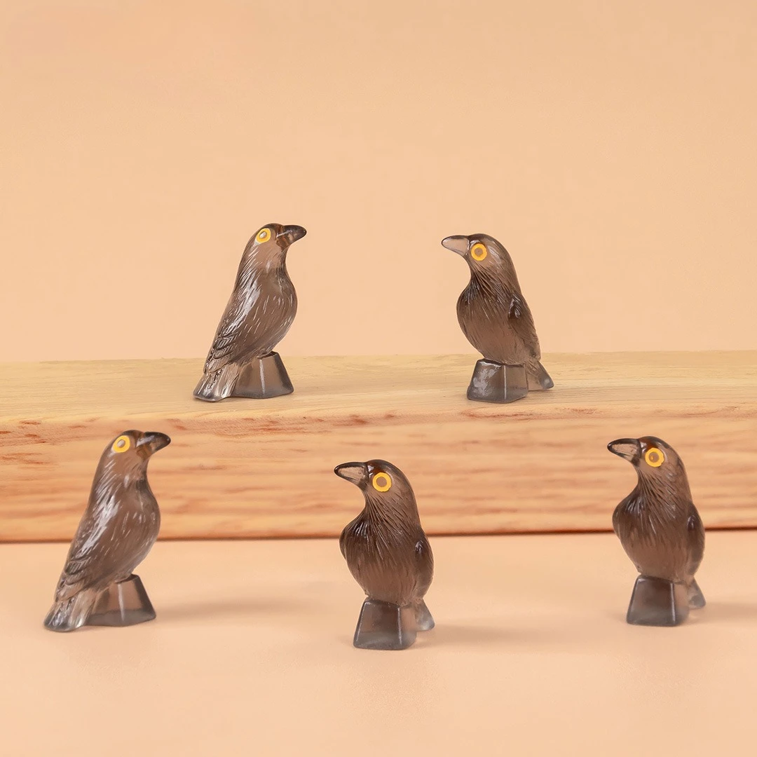 20 قطعة تماثيل الهالوين الراتنج الصغيرة مضيئة مصغرة الغربان الأسود الغراب الراتنج الغربان أرقام للمنزل هالوين المشهد ديكور #3