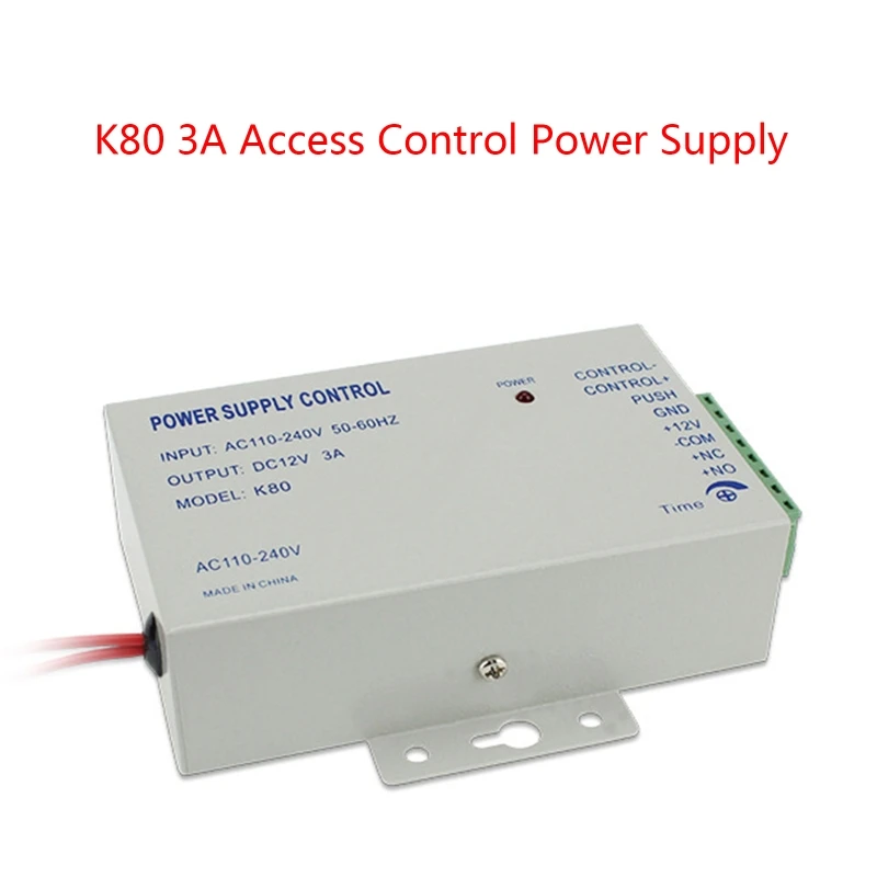 K80 Power Supply Controller AC 110-240V to for DC 12V 3A Fit for Video Doorbell Electric Strike Lock Bolt Lock Magnetic