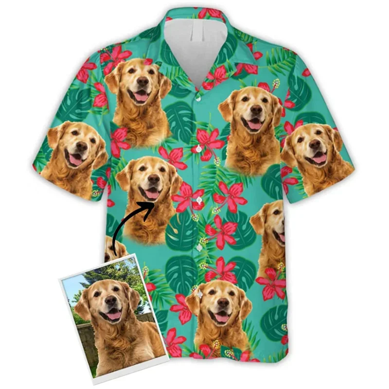 Baju gambar anjing Harajuku, baju pakaian blus lucu mode pria, baju anjing motif anjing, binatang imut, 3D, baru, musim panas