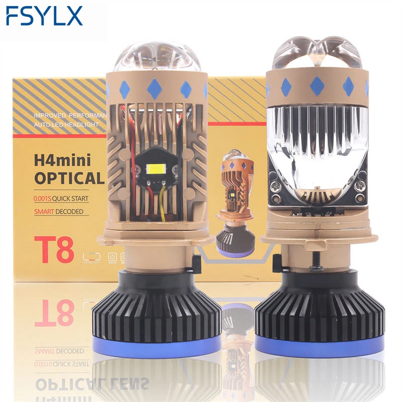 

T8 Pro Headlights High Low Beam140w 32000lm H4 LED Projector Lens Car Lamp Bulbs Bi Led Headlight LED Light H4