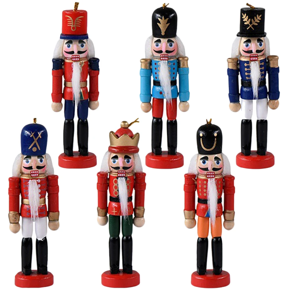 

Nutcracker Ornaments Mini Figures Christmas Decor Hanging Walnut Soldier Festive Atmosphere Stable Design