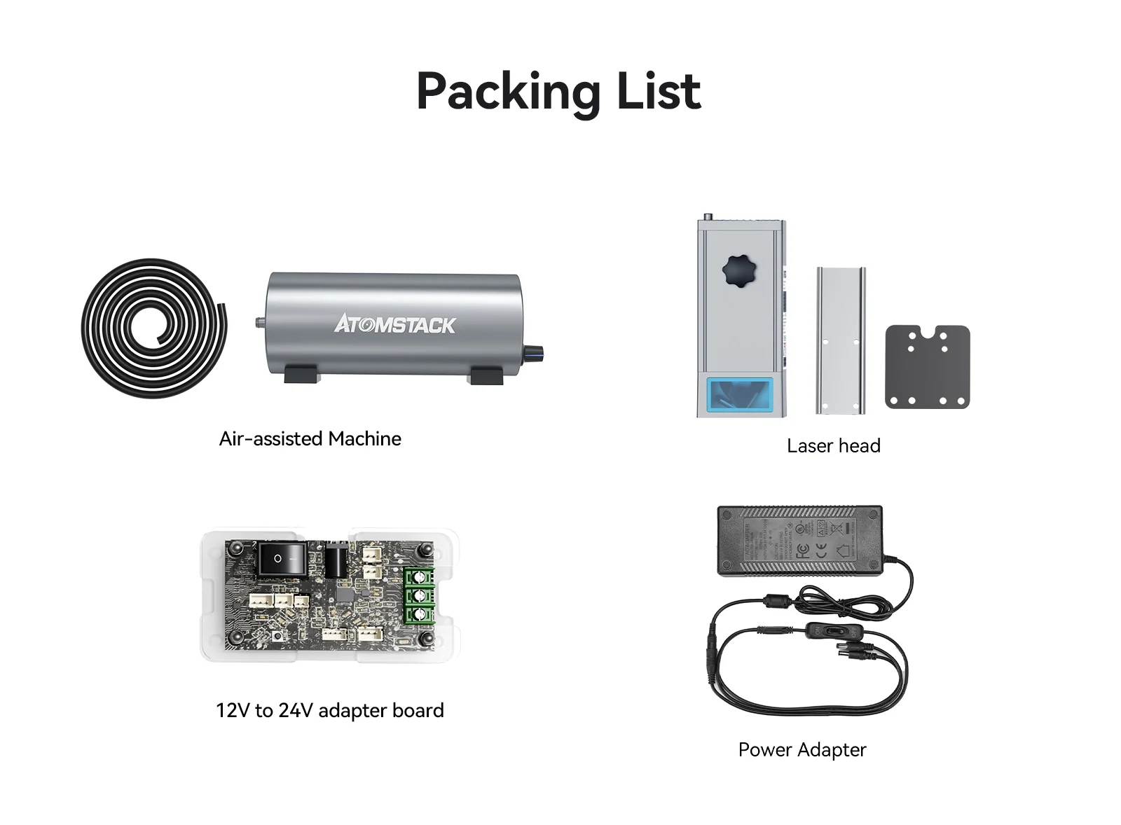 Atomstack-módulo láser Quad M100 130W, sistema de asistencia de aire, bomba, cabezal de repuesto, accesorio para máquina de corte láser Engarving