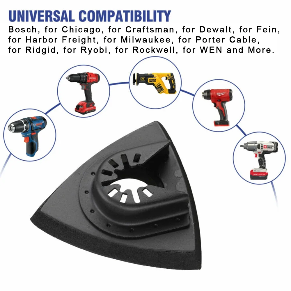 Novo 3 pçs ferramenta de oscilação triangular almofada de lixar liberação rápida ferramenta oscilante para bosch craftsman multi ferramenta eficiente