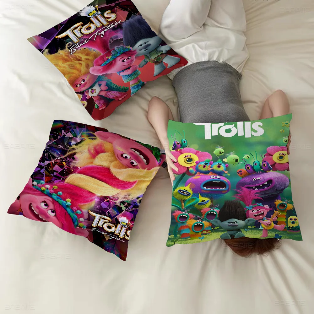 

Trolls Band T-Together Cartoon Decorative Room Aesthetics Pillow Case Home Decor Bedroom Sofa Bed Couch Pillow Cover 45x45