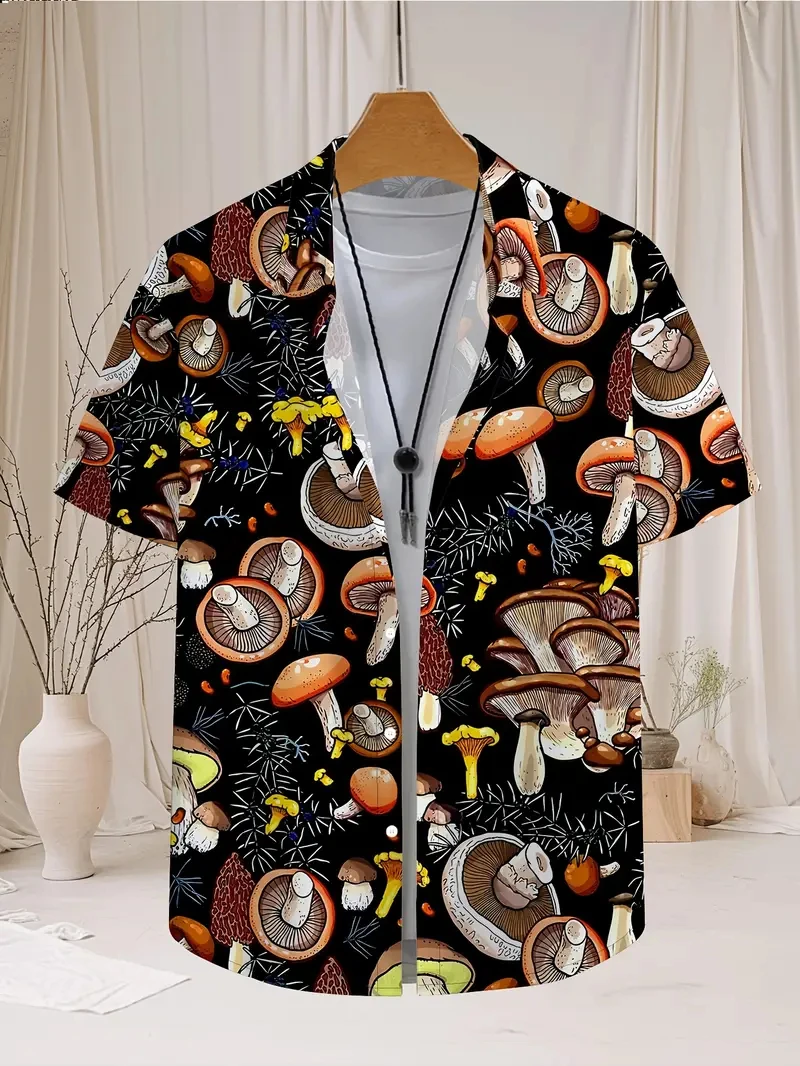

2025 New Men's Shirts 3D Printed Short Sleeve Shirt Art Fashion Pattern Hawaiian Shirt Trend Unisex Button Shirts Men's Clothing