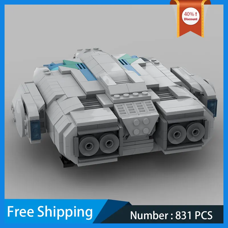 DIY Bricks Assemble Toys MOC Building Block 1:250 Scale Grey Transport  Frigate Space Ship Battleship Model Christmas Gifts