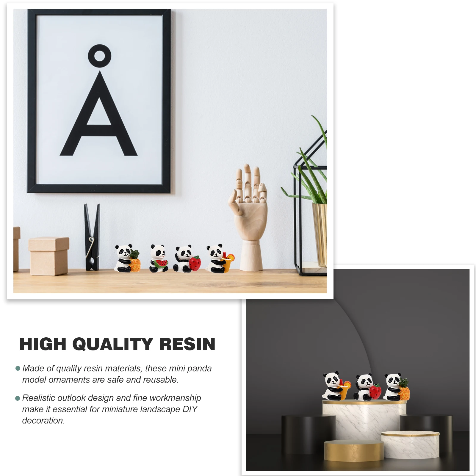 

4 Pcs Figurines Resin Mini Resin Material Realistic Design Mini L DIY Decoration Woodl Themed Accessories
