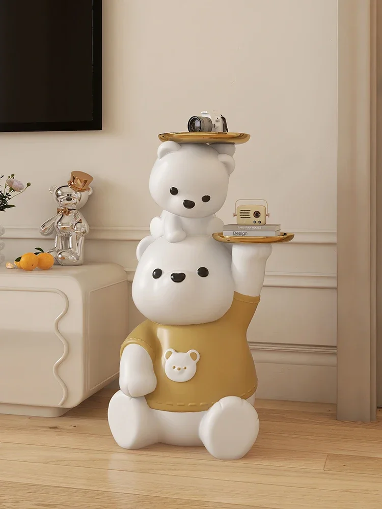 Escultura de oso para decoración del hogar, decoración de piso de lujo, sala de estar, dormitorio, sofá lateral, mesa de té, est