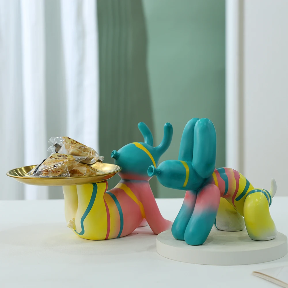 

Rabbit & Pooping Dog Resin Craft Home Living Room Office Desktop Decorative Sculpture Artwork Home decorations storage tray