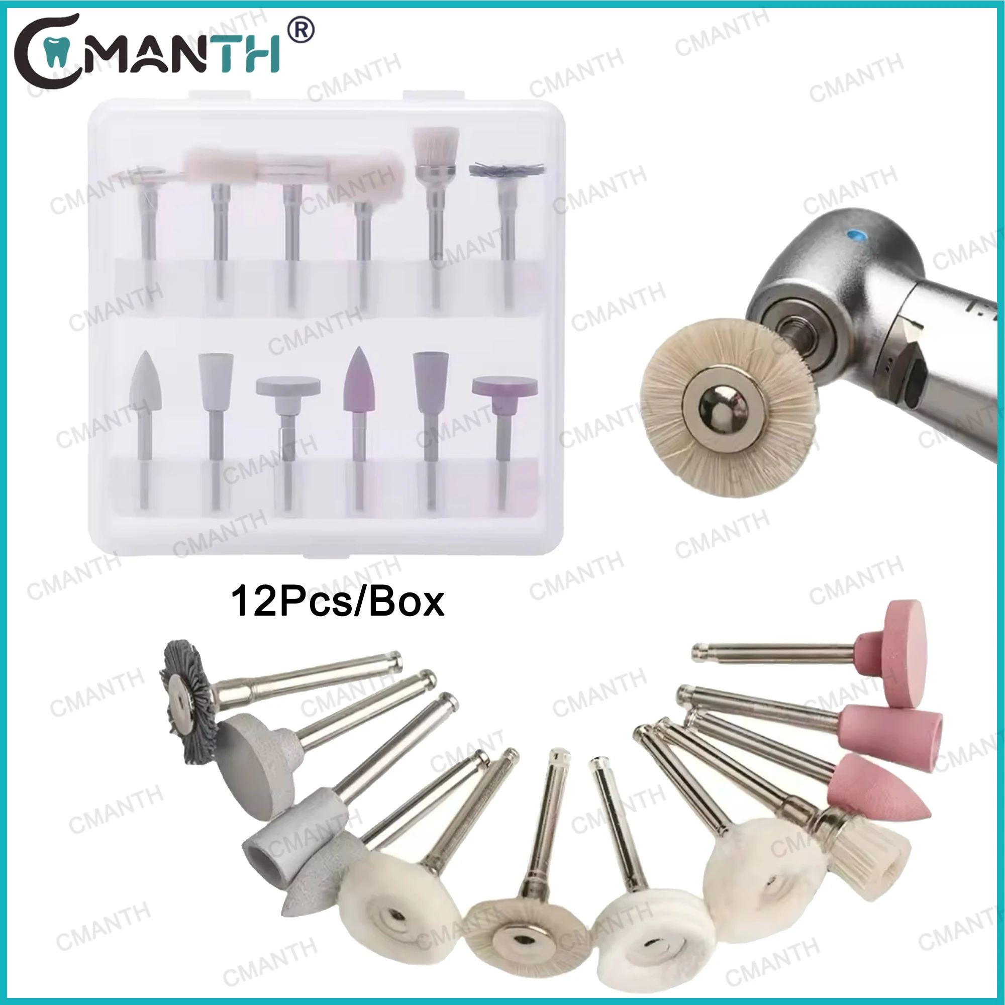 

12pcs/box Dental Composite Polishing Finishing Kit Polisher Silicone RA 2.35mm For Low Speed Hanpiece Dentistry Products Tool