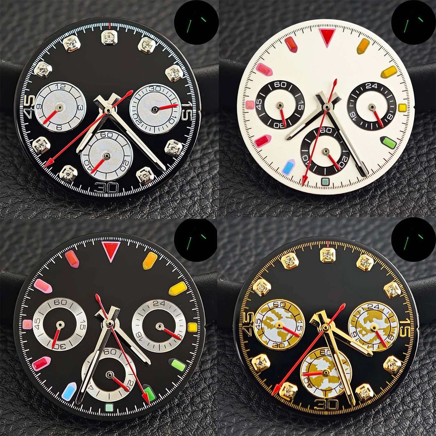 قرص VK63 مقاس 29 مم/قرص أخضر مضيء مناسب لملحقات استبدال ساعة حركة الكوارتز VK63