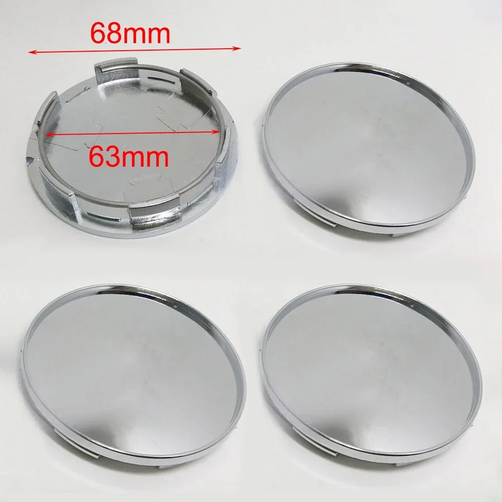 

4pcs Universal Silver Portable 63mm/68mm Universal Wheel Center Hub Cap Caps Covers Kit ABS Auto Styling Automotive Accessories