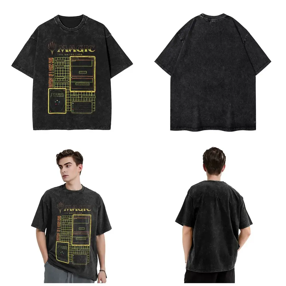 Magic Games Gathering MTG Washed T Shirt Streetwear Hip Hop