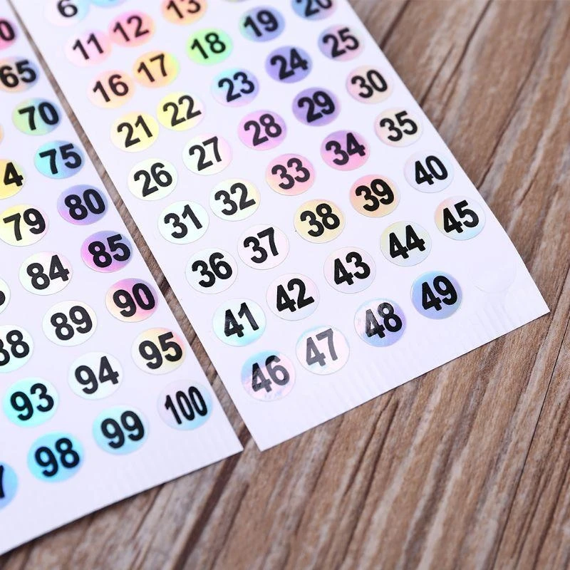 Nummer 1 bis 200 Aufkleber, selbstklebender Premium-Aufkleber für die Inventaraufbewahrung, X3UB – Detail 1
