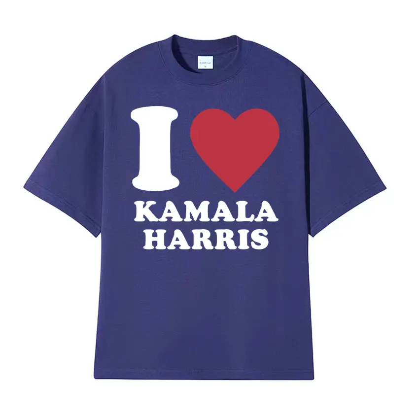 I Love Kamala Harris 2024 Patriotic Tee Shirt Men Women Fashion Casual O-Neck Couples T Shirt Summer Cotton Short Sleeve T-shirt