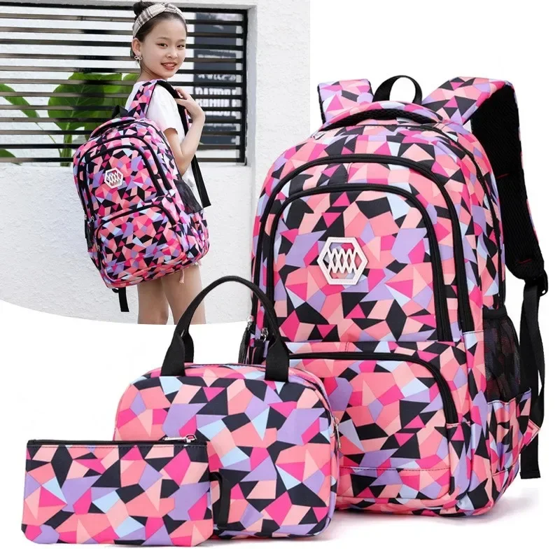 School Bags for Teenagers Girls Schoolbag Large Capacity Boys Printing School Backpack Set Rucksack Bagpack Kids Cute Book Bags