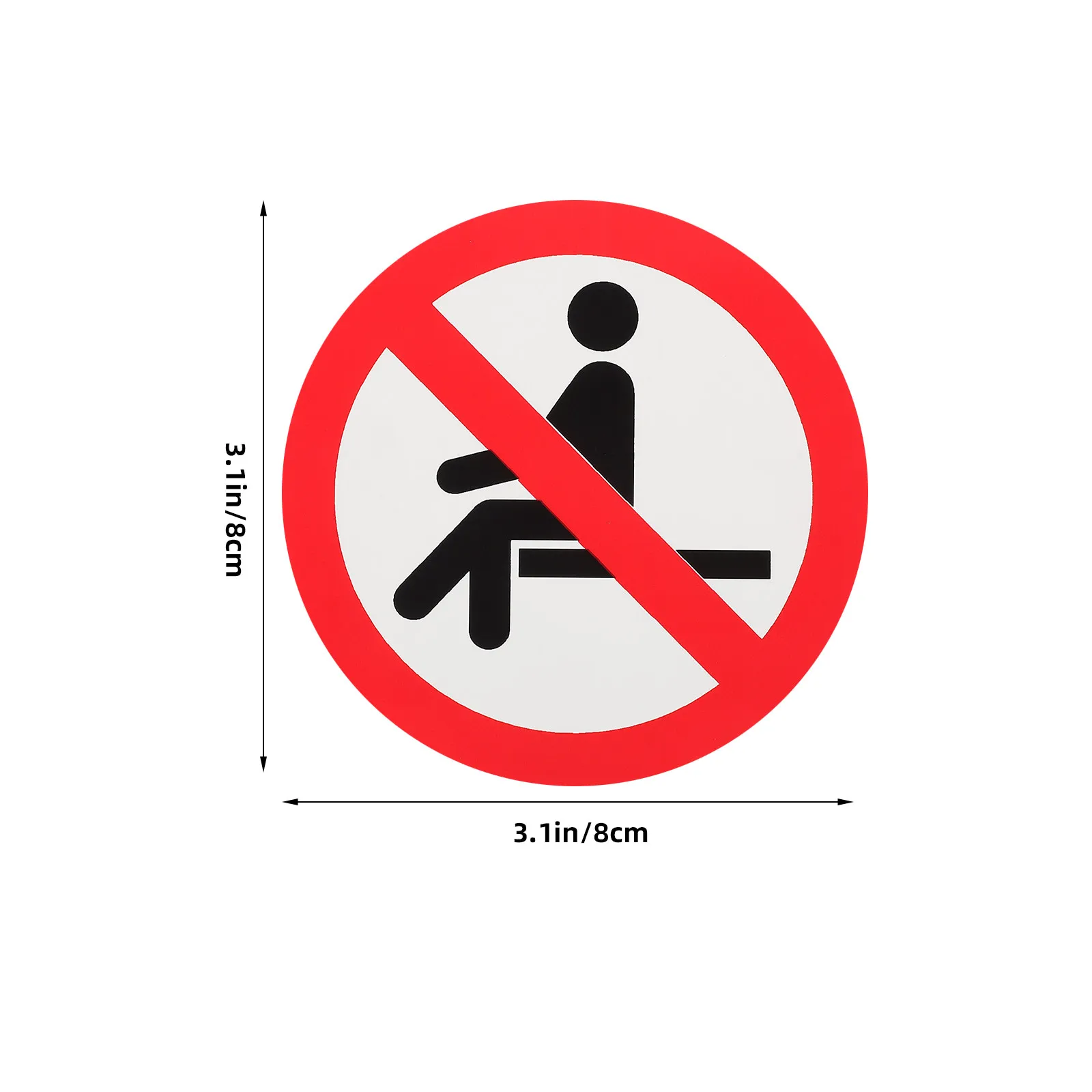 3Pcs Warning Stickers Here Safety Sign Decals Self Adhesive PVC Waterproof for Factory Industrial