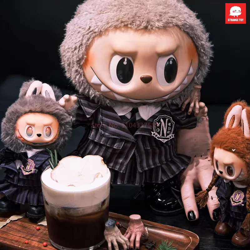 

Для Labubu одежда Хэллоуин среда школьная форма полосатая кукла кулон игрушка 17 см/38 см фарфоровая кукла аксессуары одежда