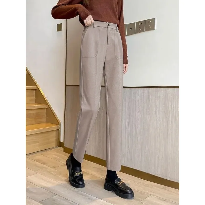 Forrado thiened queimado feminino outono inverno nova cintura alta emagrecimento nove pontos tamanho pequeno tt914