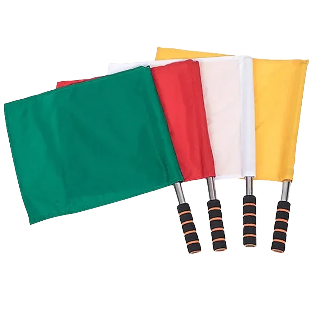 

4 Pcs Light up Soccer Ball Referee Flag Colored Flags Match Signal Football Cards