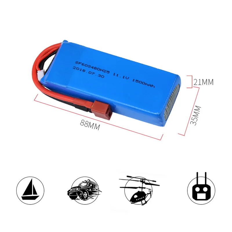 1 / 2/5 pz 3S 11.1V 1500mAh 25C batteria LiPo 3S batteria ricaricabile Lipo per WLtoys V950 RC elicottero RC giocattoli auto aereo