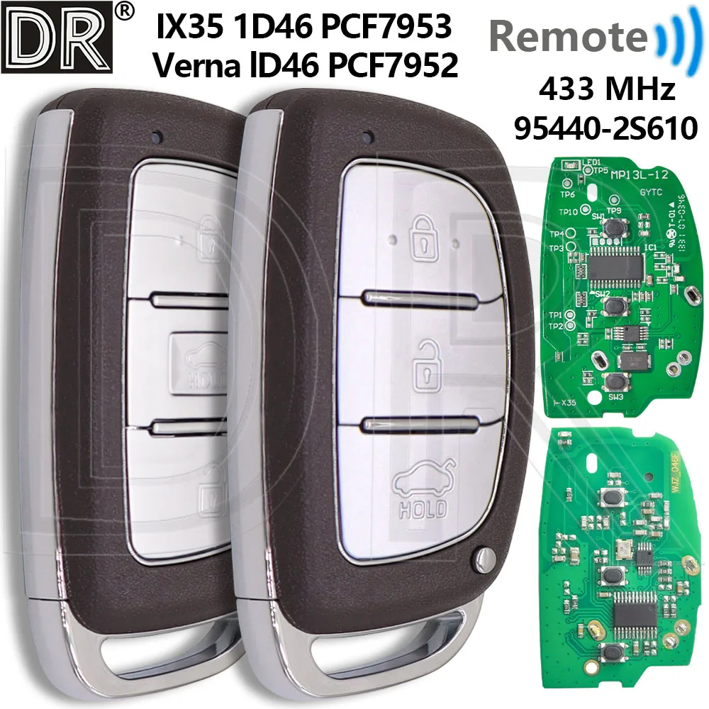 

Great ID46 PCF7953/PCF7952 Chip 95440-2S610 Car Remote Control Smart Key For Hyundai IX35 Tucson Verna Elantra
